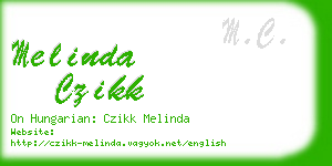 melinda czikk business card